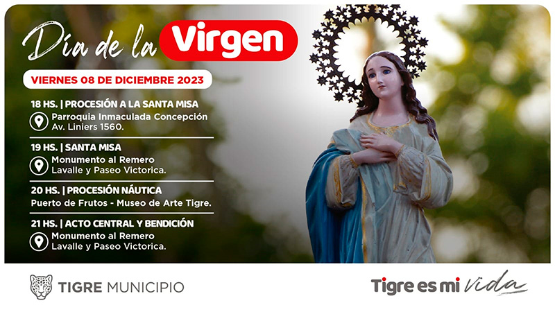 El Municipio de Tigre invita a la comunidad a celebrar la 74° edición del Día de la Virgen